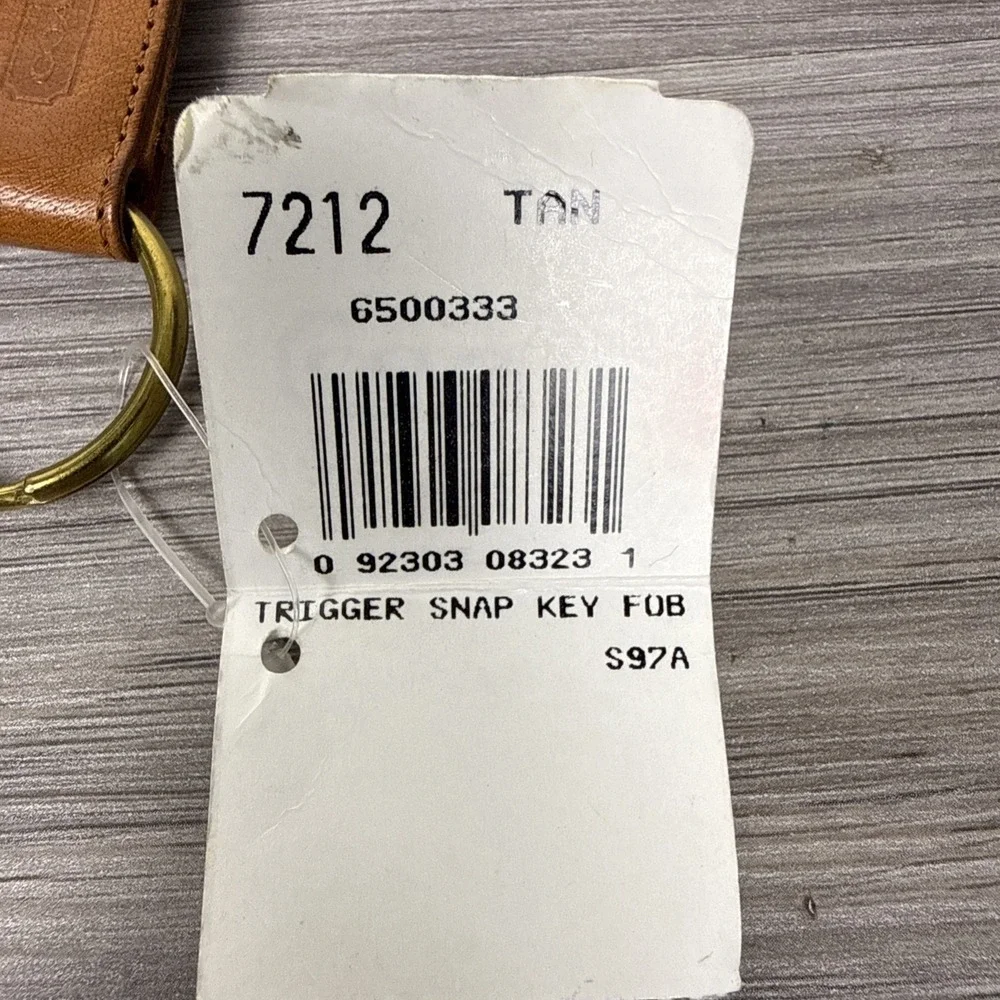 Coach Leather Trigger Snap Key Fob Keychain Tan Brown Vintage New With Tag!